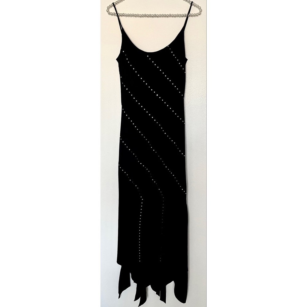 Cache Embellished Stretch Black Rhinestones Crystals Dress 8 ❤️🔥❤️🔥 - Picture 5 of 7